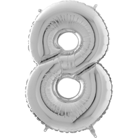 Palloncino Medio Numero 8 Argento (65 cm) Mylar