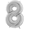 Palloncino Medio Numero 8 Argento (65 cm) Mylar