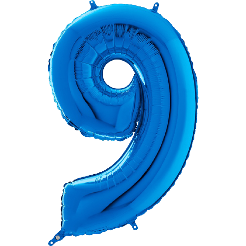 Palloncino Medio Numero 9 Blu (65 cm)