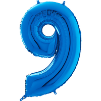 Palloncino Medio Numero 9 Blu (65 cm) Mylar