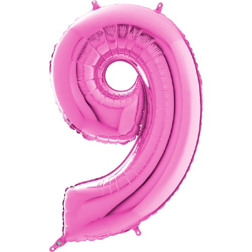 Palloncino Medio Numero 9 Fucsia (65 cm)