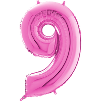 Palloncino Medio Numero 9 Fucsia (65 cm) Mylar