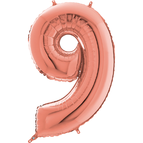 Palloncino Medio Numero 9 Rosa Gold (65 cm)