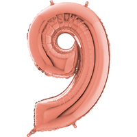 Palloncino Medio Numero 9 Rosa Gold (65 cm) Mylar