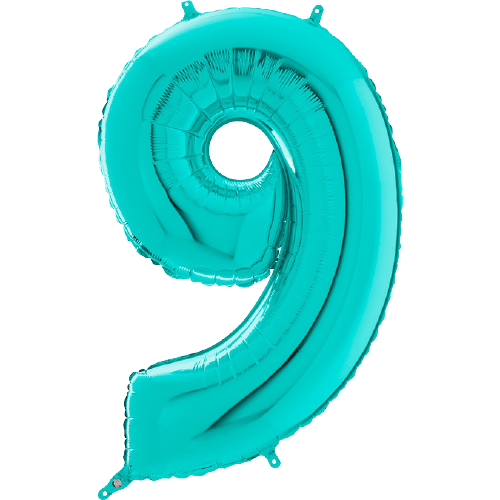 Palloncino Medio Numero 9 Tiffany (65 cm)