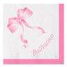 Tovaglioli di Carta Fiocco Battesimo Rosa 33 x 33 cm