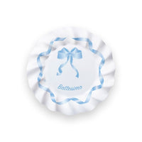 Piatti di Carta Battesimo Celeste Fiocco 20 cm