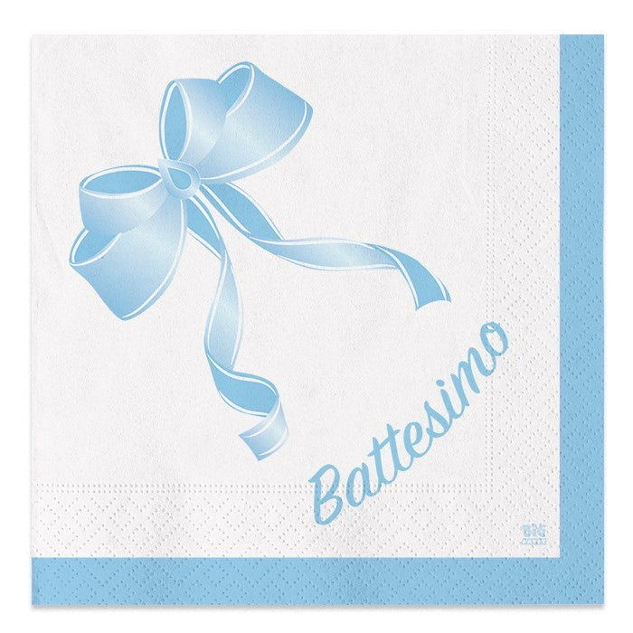 Tovaglioli di Carta Fiocco Battesimo Celeste