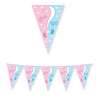 Festone Bandierine Baby Girl or Boy? Plastica Celeste Rosa