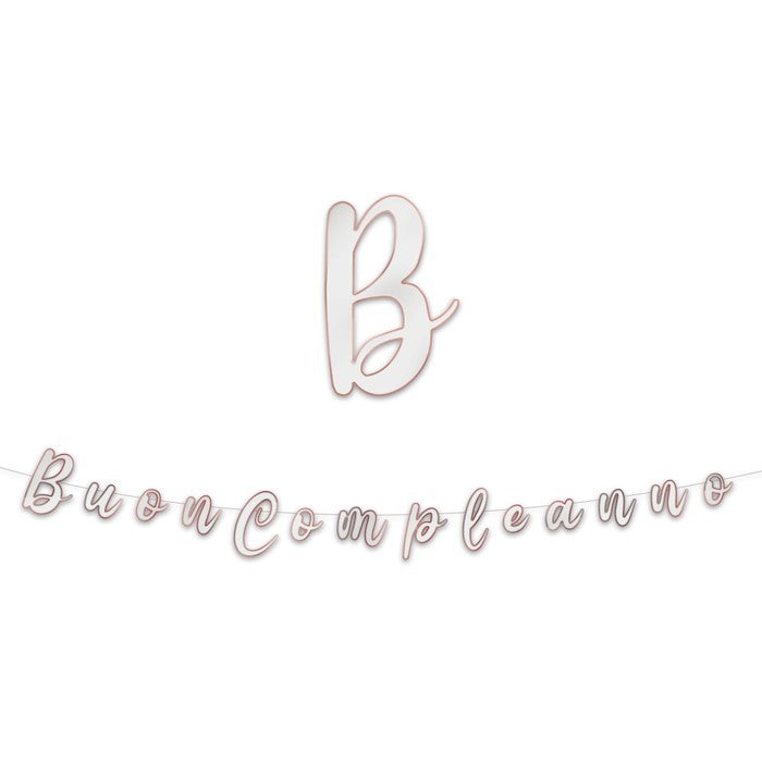 Festone Buon Compleanno Rosa Gold