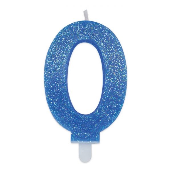 Candelina Sweety Celeste Glitter Numero 0