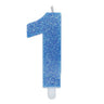 Candelina Sweety Celeste Glitter Numero 1 9 cm