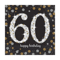 Tovaglioli di Carta 60 Nero con Brillantini 33 x 33 cm