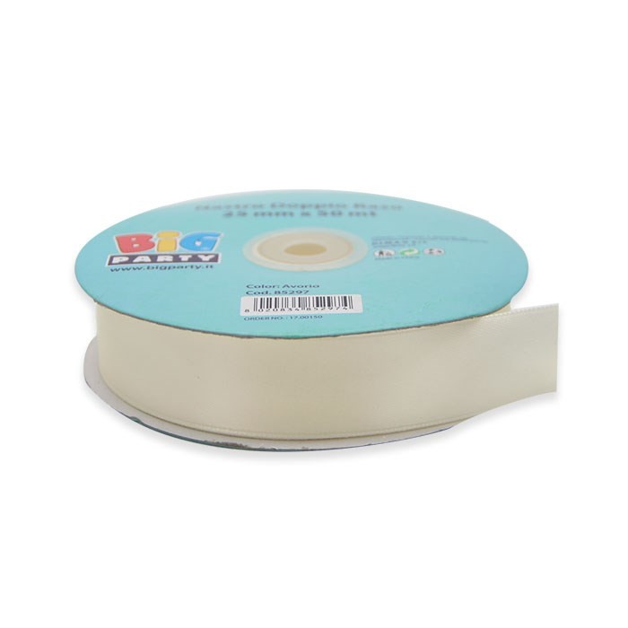 Nastro Avorio Doppio Raso 25 mm x 50 mt