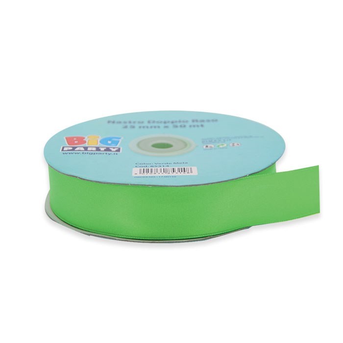 Nastro Verde Mela Doppio Raso 25 mm x 50 mt