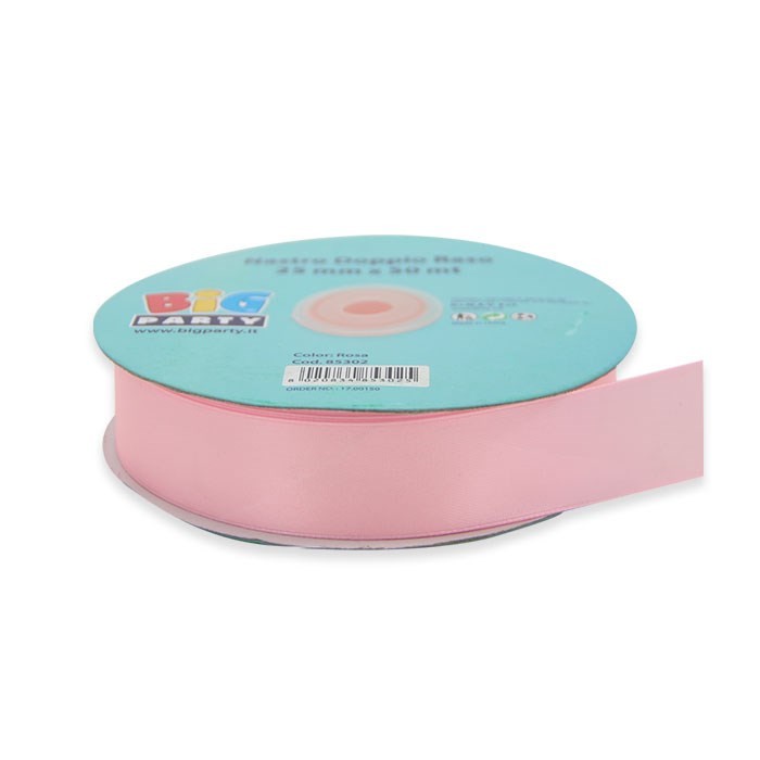 Nastro Rosa Doppio Raso 25 mm x 50 mt