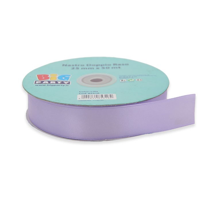 Nastro Lilla Doppio Raso 25 mm x 50 mt