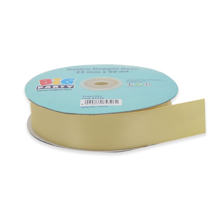 Nastro Oro Doppio Raso 25 mm x 50 mt