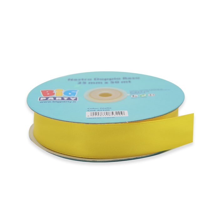 Nastro Giallo Doppio Raso 25 mm x 50 mt