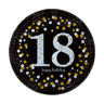 Piatti Neri 18 Anni 23 cm (8 pz) Carta