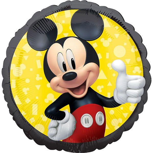 Palloncino Mickey Mouse Tondo Nero e Giallo