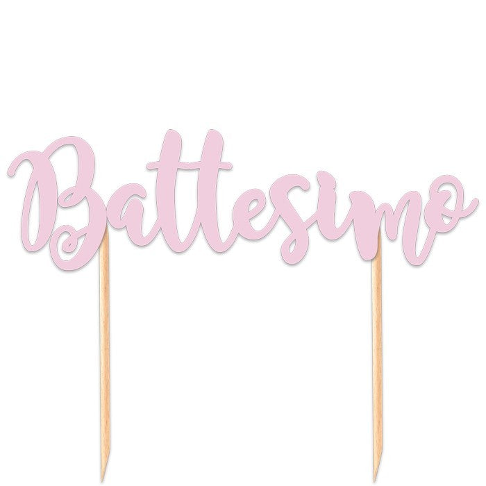 Cake Topper Battesimo Rosa