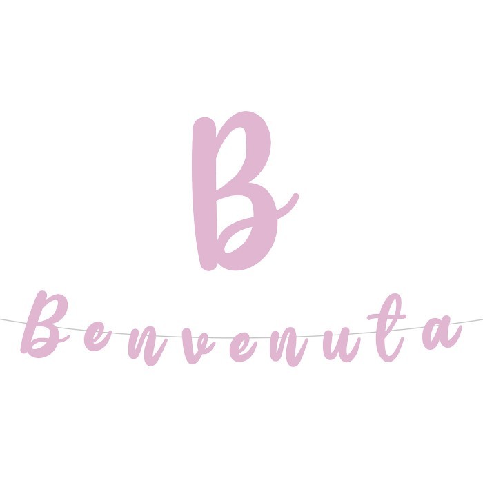 Festone Benvenuta Rosa Italic 3 mt