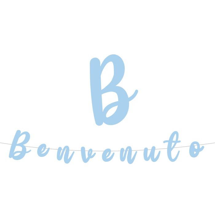 Festone Benvenuto Celeste Italic 3 mt