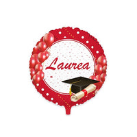 Palloncino Tondo 24" Laurea Prestige Mylar 60 cm Rosso