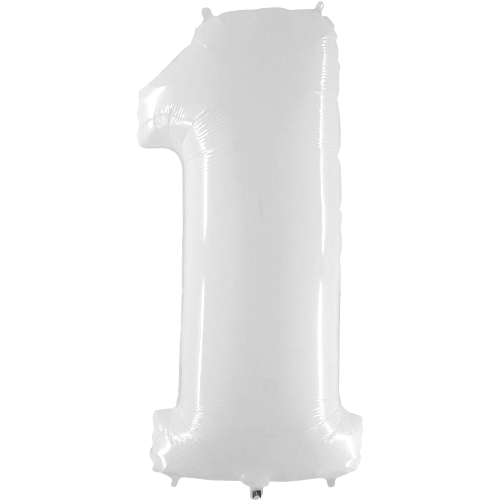 Palloncino Gigante Numero 1 - Bianco Fluo