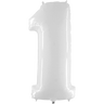 Palloncino Gigante Numero 1 - Bianco Fluo Mylar 100 cm
