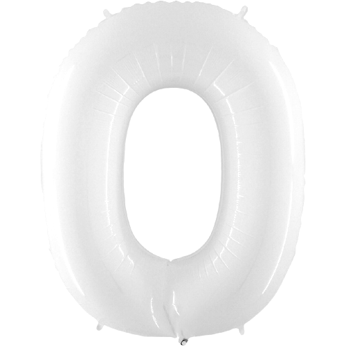 Palloncino Gigante Numero 0 - Bianco Fluo