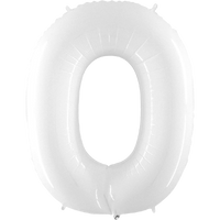 Palloncino Gigante Numero 0 - Bianco Fluo Mylar 100 cm