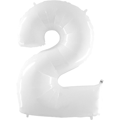 Palloncino Gigante Numero 2 - Bianco Fluo
