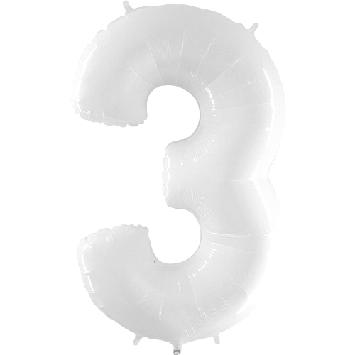 Palloncino Gigante Numero 3 - Bianco Fluo