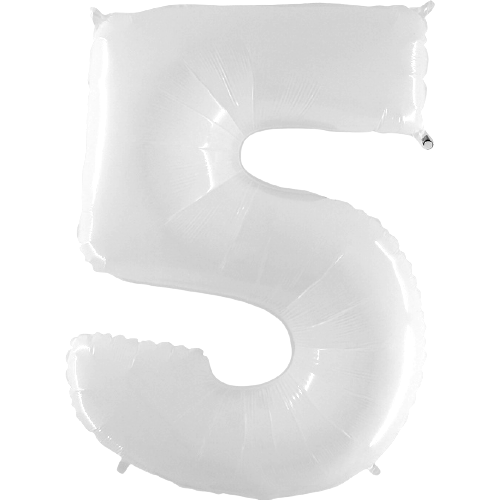 Palloncino Gigante Numero 5 - Bianco Fluo