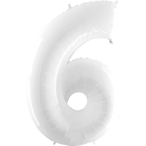 Palloncino Gigante Numero 6 - Bianco Fluo