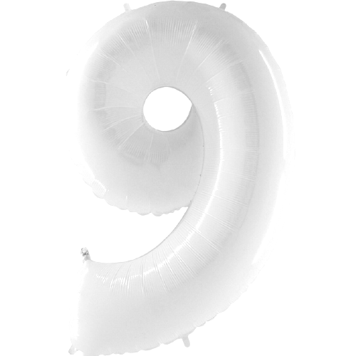 Palloncino Gigante Numero 9 - Bianco Fluo