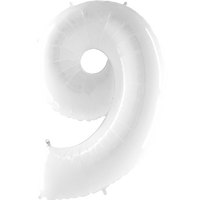 Palloncino Gigante Numero 9 - Bianco Fluo Mylar 100 cm