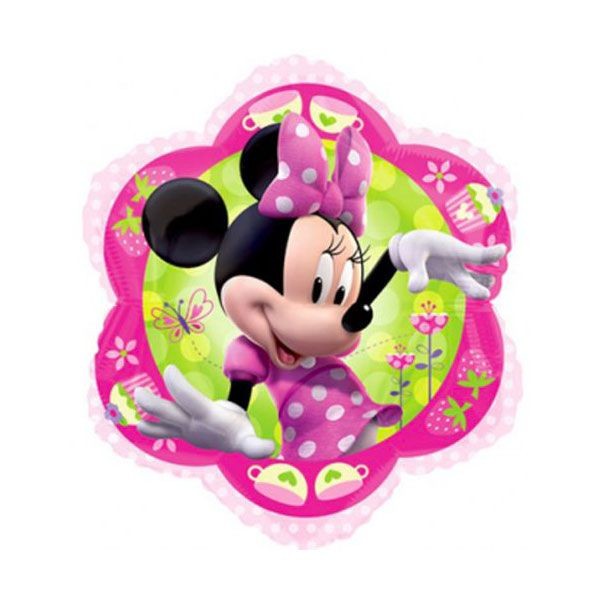 Palloncino Minnie Mouse Fiore Verde/Fucsia