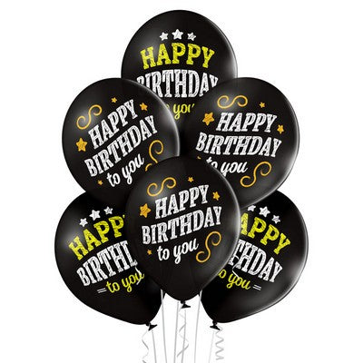 Palloncini Neri in Lattice Happy Birthday to You (50 pz)