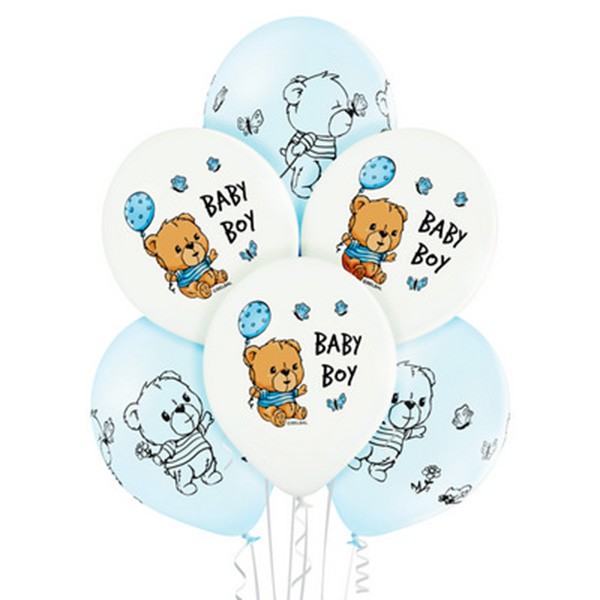 Palloncini Celesti/Bianchi in Lattice Baby Girl (50 pz)