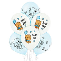 Palloncini Celesti/Bianchi in Lattice Baby Girl (50 pz) 30 cm