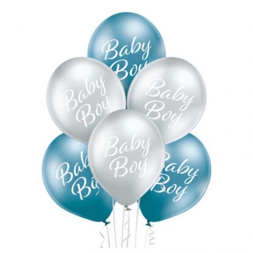 Palloncini Celesti/Argento Cromati Baby Boy (50 pz)