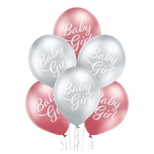 Palloncini Rosa/Argento Cromati Baby Girl (50 pz)