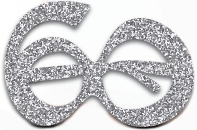 Occhiali Party Numero 60 Glitter Silver