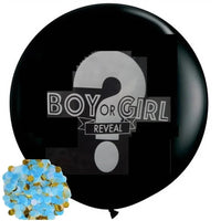 Pallone Gigante 36" Nero - Boy (Coriandoli Celesti) Lattice 90 cm