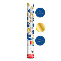 Spara Coriandoli Tondi Compleanno Blue Gold 30 cm