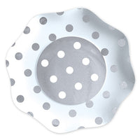 Piatti a Pois Argento 23 cm (10 pz) Carta