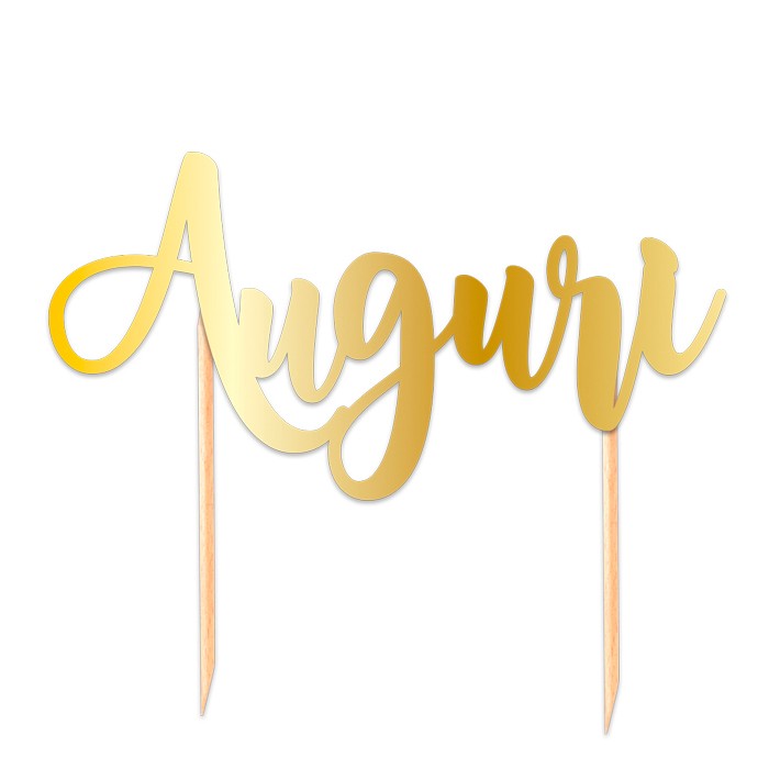 Cake Topper Auguri Oro